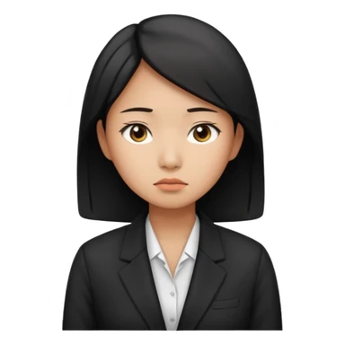 sad asian women office worker sticker