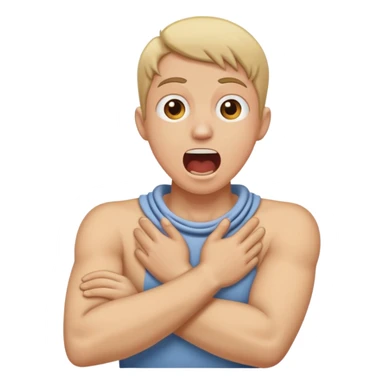 guy or girl with crossed arms around neck screaming  sticker