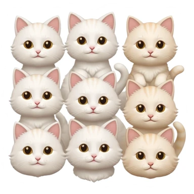 White cute cats with accessories sticker