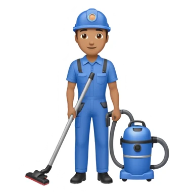 técnico de limpieza hombre sujetando una aspiradora de agua sticker