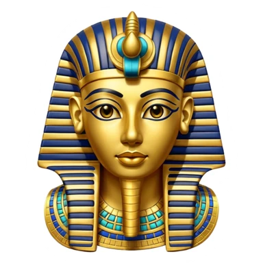 Tutankhamun mask, ancient Egyptian, emoji style sticker