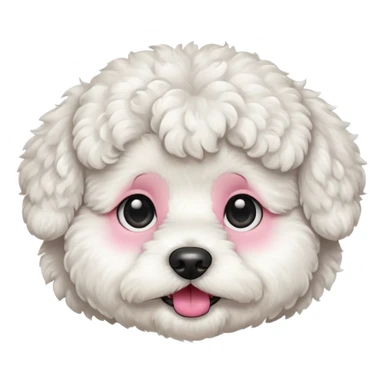 white bichon frise face with curly round hair sticker