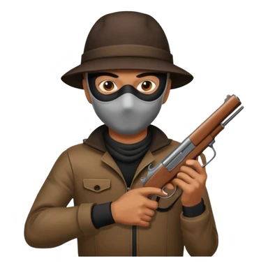 Robber with gun sticker