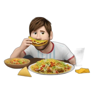Messi sur la Tour Eiffel qui mange un tacos sticker