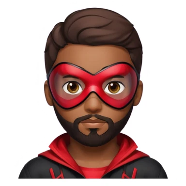 Miles Morales with beard, eye mask, low fade hair cut sticker