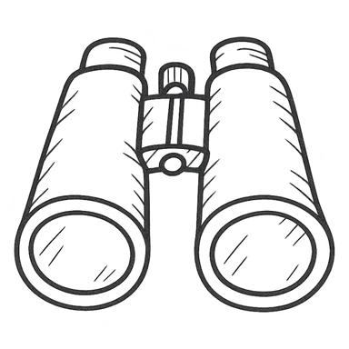 hand-drawn outlined icon of binoculars with sketchy lines sticker