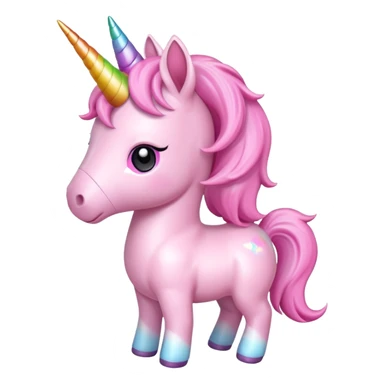 baby pink unicorn, chibi full body sticker