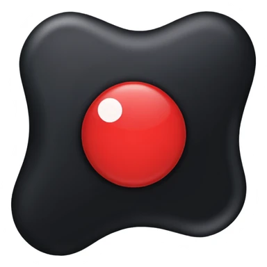 iOS sticker, dark mark, black shape, red dot, minimal sticker