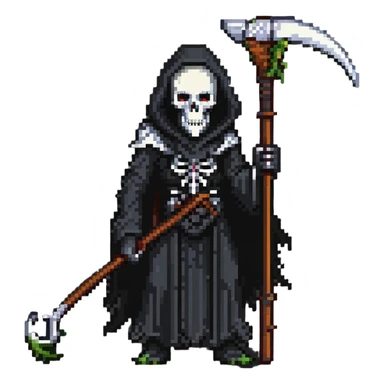 Grim reaper with scythe, skull face, death personified sticker