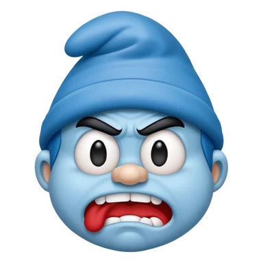 angry smurf  sticker