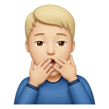 People Yawning with Hand on Mouth, sticker
