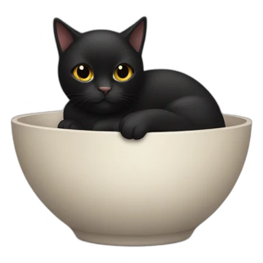 black cat in a bowl sticker