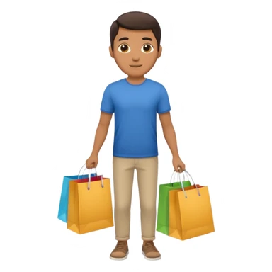 man with shopping bags sticker