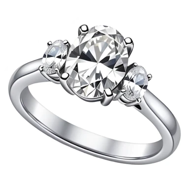 Oval diamond ring with silver and two diamomd band sticker