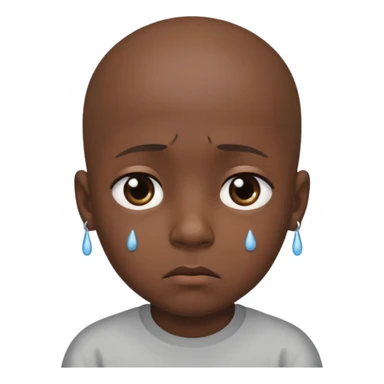Little bald sad black boy sticker