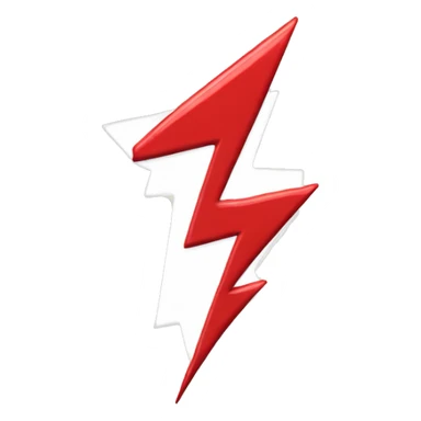 red and white lightning bolt sticker