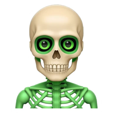 hacker with green pixel skelaton face sticker