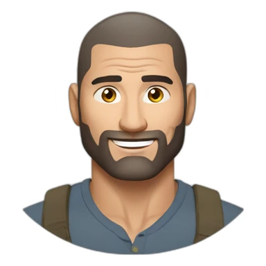 actor dave bautista cartoon wearing henley  sticker