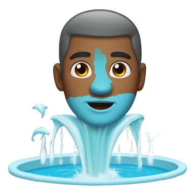 Guy brow hair who thinks he’s a dolphin jumping in a fountain sticker