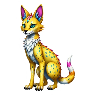 Epic Edgy Colorful Sparkly Sergal-Serval-Vernid full body sticker