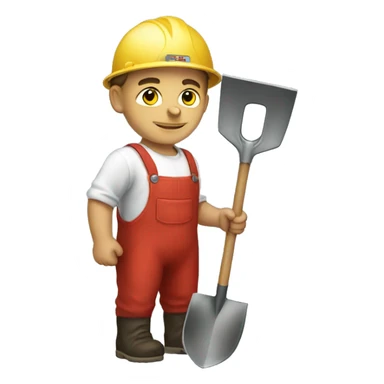 realistic Soviet worker with a shovel sticker