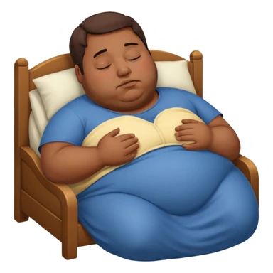 Obese brown man sleeping  sticker