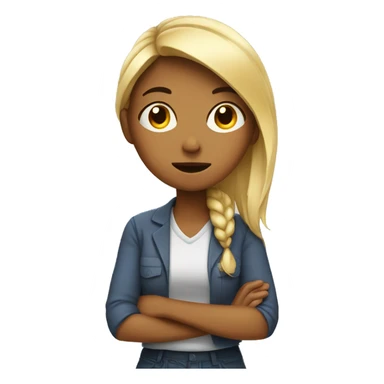 Girl just finish her work feeling tired sticker