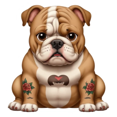 bulldog with tattoos sticker