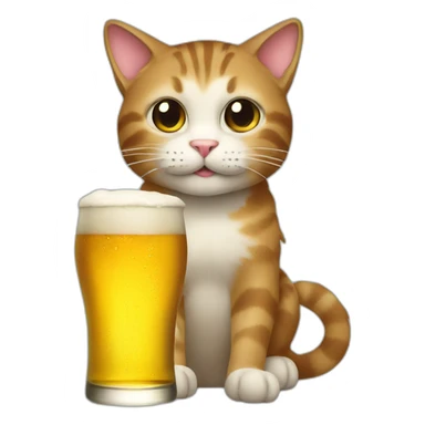 a cat drink a beer sticker