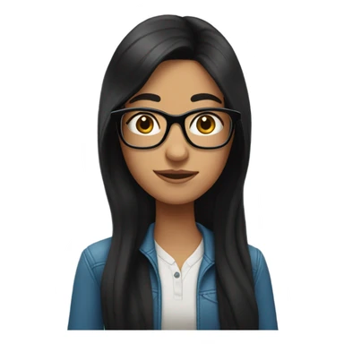 argentina girl long black hair with glasses sticker