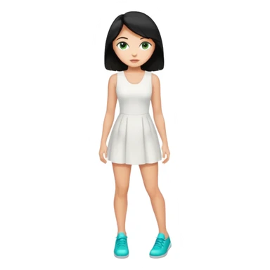 King, black hair, body, legst, blue eyes, shoes, woman blonde hair, green eyes, sexy white short sleveless dress, shoes sticker