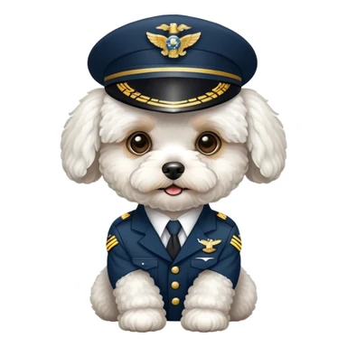 White Maltipoo airplane pilot sticker