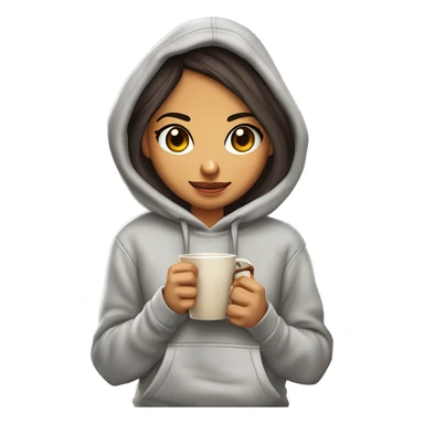 chica con orejas de borrego y cuernos de carnero de piel morena con ojos cafés cabello corto café una sudadera color paja y un borrego como logo en la sudadera tipo chibi caricatura asustado sticker