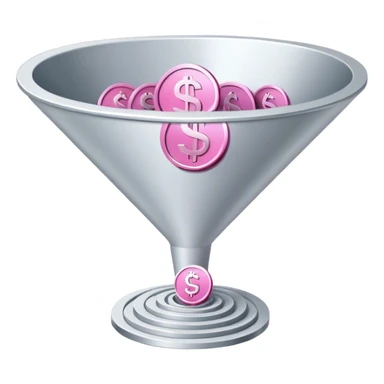 pink money in the sales funnel sticker