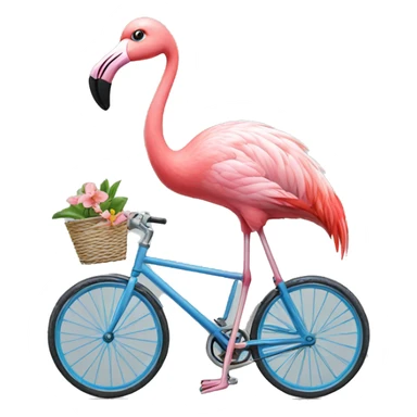flamingo riding a bicycle sticker