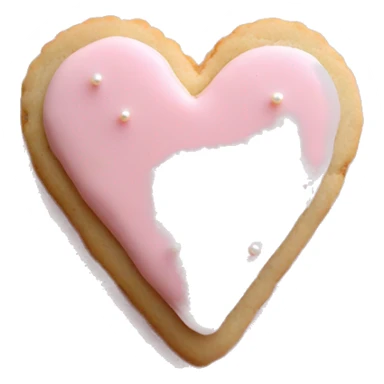 Heart shaped sugar cookie with baby pink icing with white pearl sprinkles  sticker