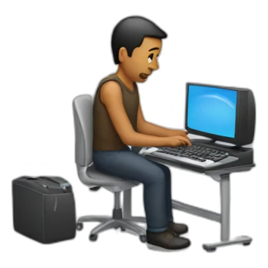 men playing computer sticker