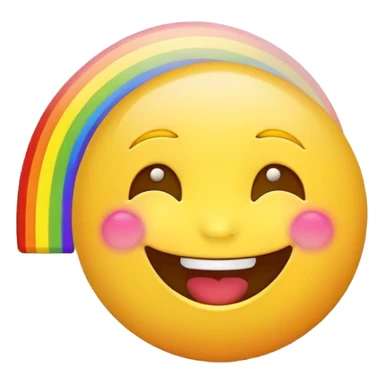 Laugh emoji with rainbow  sticker