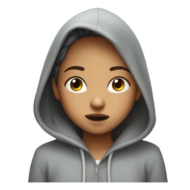 Girl crying with hoodie sticker