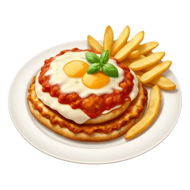 Chicken parmigiana with chips sticker