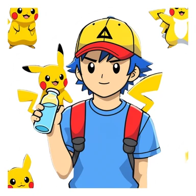 21 yo Handsome Ash Ketchum using a bong with picachu and other pokemon  sticker