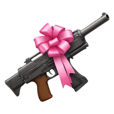 Gun with pink bow sticker