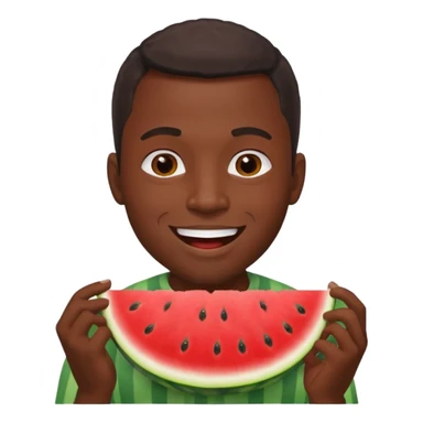 Black man eating watermelon sticker