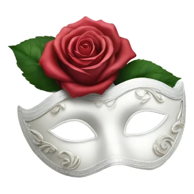 white masquerade mask and rose sticker