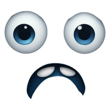 Sad blue monster with only eyes sticker