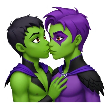 Beast boy kiss raven sticker