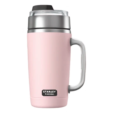 Light pink 40oz Stanley tumbler with handle sticker