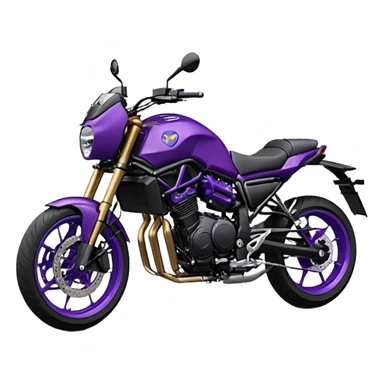 Créer un emoji copiable sur mon système iOS avec une moto mt07 noir mate nacré violet foncée. Mets une nuance intense de le violet foncée et le style de la mt07 doit être en roadster. Ok la couleur violet doit être iridescente sur le noir mat.  sticker