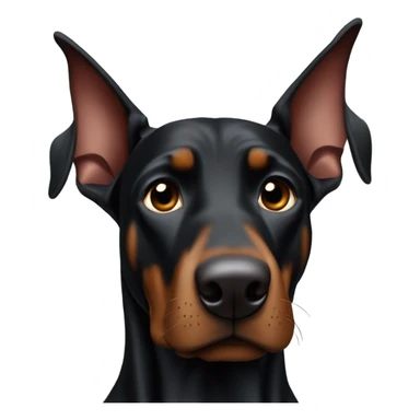 Black Doberman one ear cropped up one ear floppy not cropped sticker