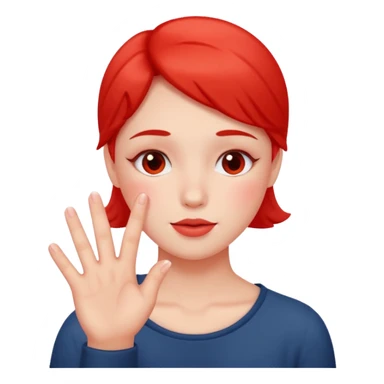 blushing with fingers sticker